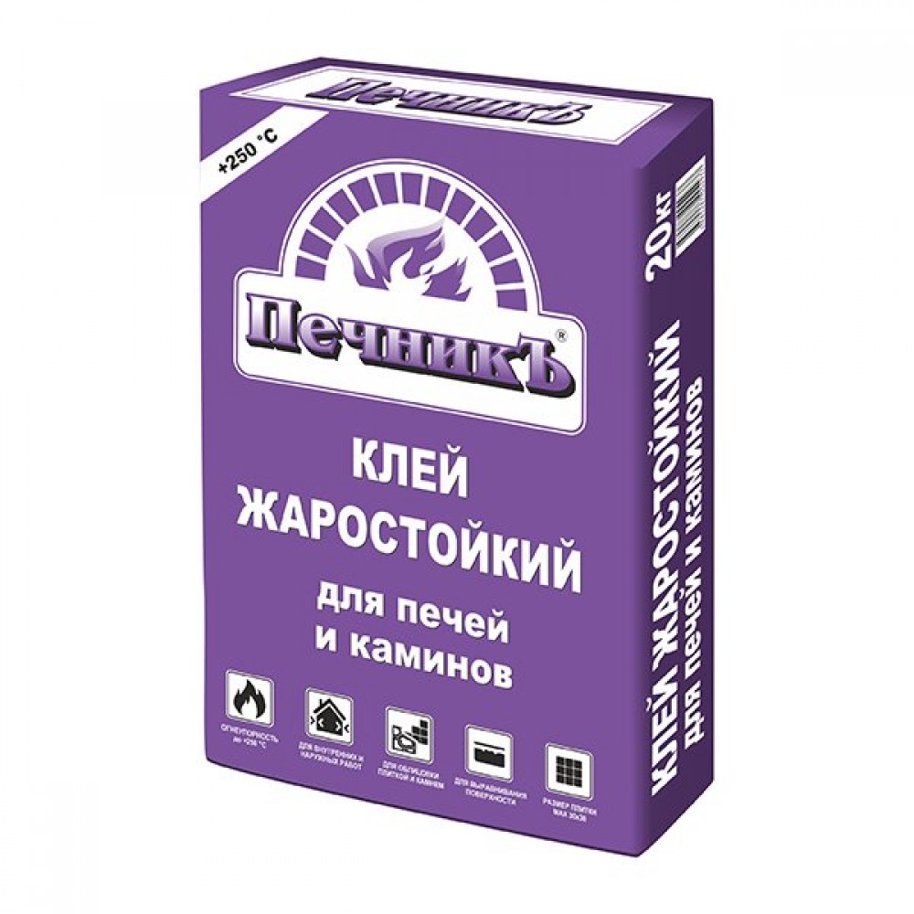 Клей жаростойкий для печей и каминов 20 кг